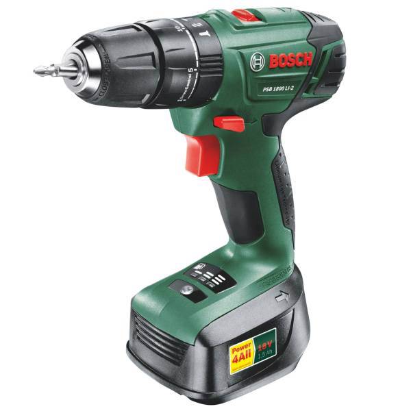 دریل پیچ گوشتی شارژی بوش مدل PSB 1800 LI-2، Bosch PSB 1800 LI-2 Cordless Driver Drill