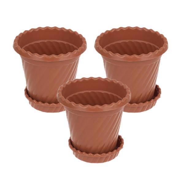 گلدان گلسنگ مدل 214 مجموعه 3 عددی، Golesang 214 Plant Pot Pack Of 3