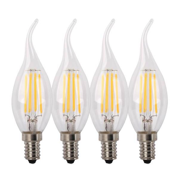 لامپ ال ای دی فیلامنتی 4 وات سولان مدل LM-01 پایه E14 - بسته 4 عددی آفتابی، Solan LM-01 4W Filament LED Lamp E14 - 4 PCS - Warm White