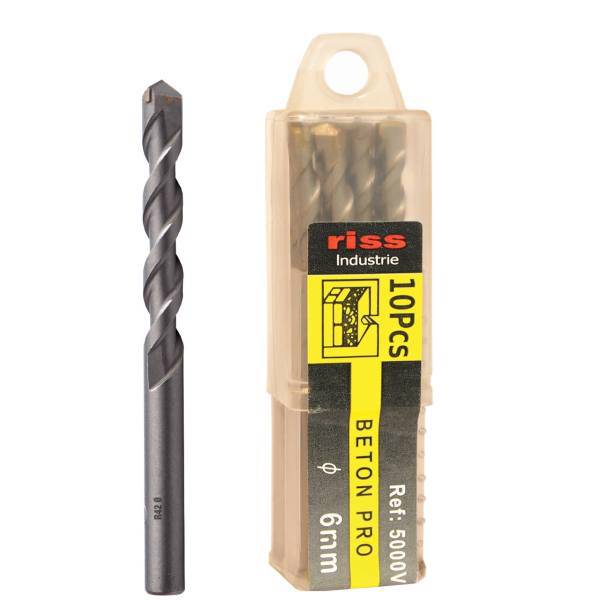 مته گرانیت ریس مدل 5000V000600 سایز 6 میلی متر بسته 10 عددی، Riss 5000V000600 Granite Drill Bit Size 6mm Pack Of 10