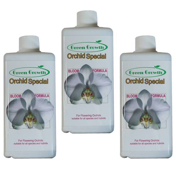 کود مایع گلدهی ارکیده گرین گروت ظرفیت 500 میلی لیتر بسته 3 عددی، Green Growth Orchid Special Bloom Formula Liquid Fertilizer Capacity 500 Ml Pack Of 3