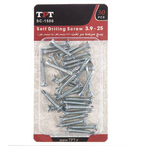 مجموعه 30 عددی پیچ سرمته تی پی تی مدل SC-1500، TPT SC-1500 Self Drilling Screw Pack Of 30 PCS