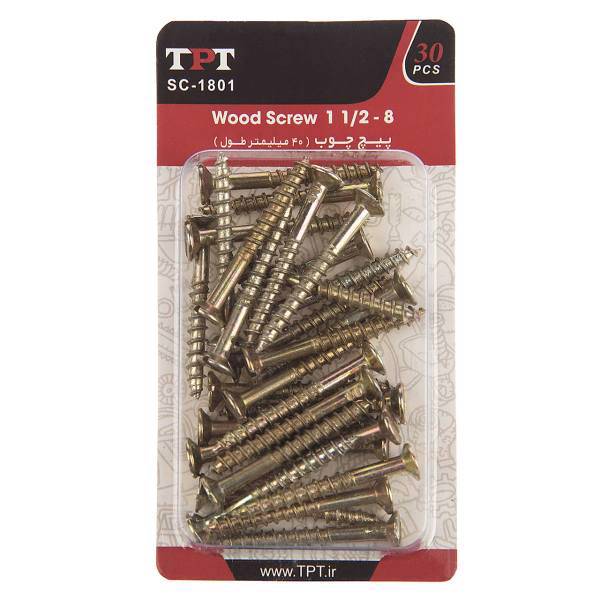 مجموعه 30 عددی پیچ چوب تی پی تی مدل SC-1801، TPT SC-1801 Wood Screw Pack Of 30 PCS