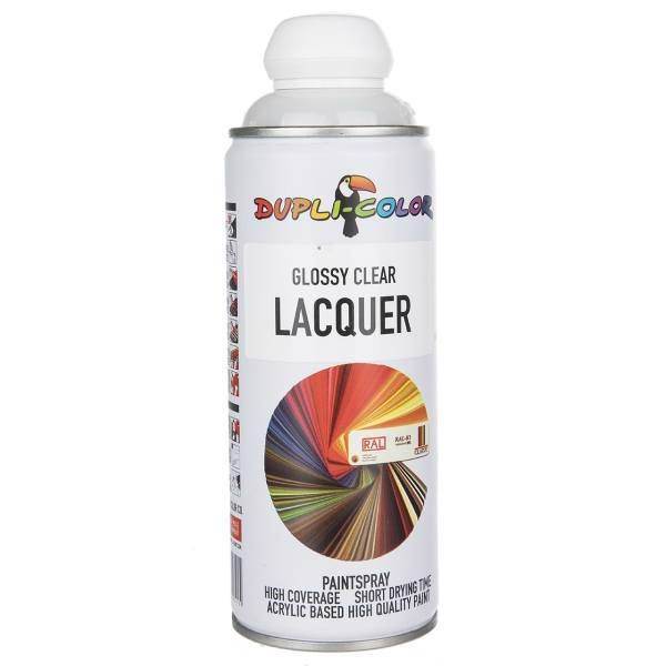 اسپری کیلر براق دوپلی کالر مدل Lacquer حجم 400 میلی لیتر، Dupli Color Lacquer Glossy Clear Spary 400ml