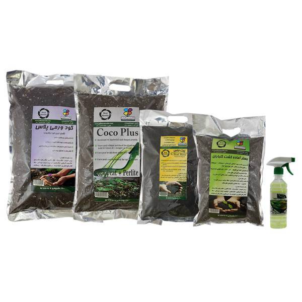 مجموعه خاک پرستو گلباران سبز، Golbaranesabz Parastoo Soil Fertilizer Pack