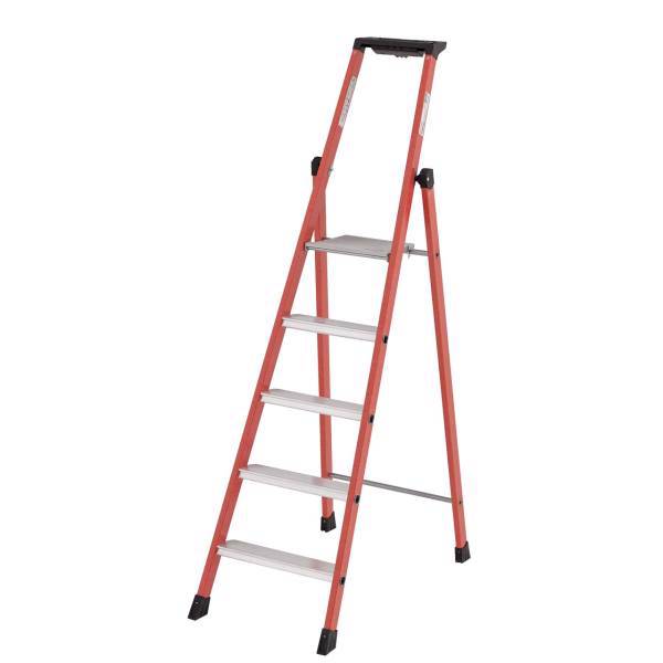 نردبان پنج پله عایق برق توبسکا کومابی مدل 04472005، Tubesca Comabi 04472005 Fiberglass Five Steps Ladder