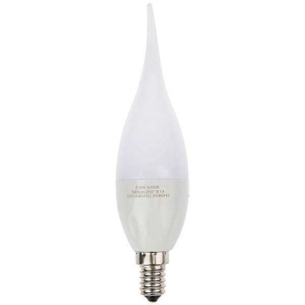 لامپ ال ای دی 5.5 وات اشکی مات لامپ نور پایه E14، Noor Lamp Frosted Tear 5.5W LED E14