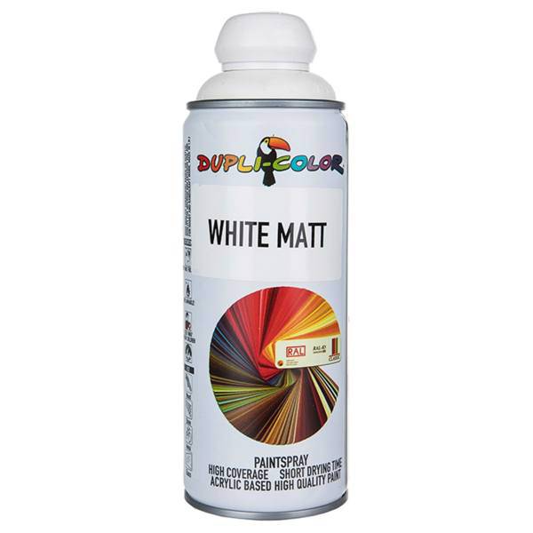 اسپری رنگ سفید مات دوپلی کالر حجم 400 میلی لیتر، Dupli Color White Matt Paint Spray 400ml