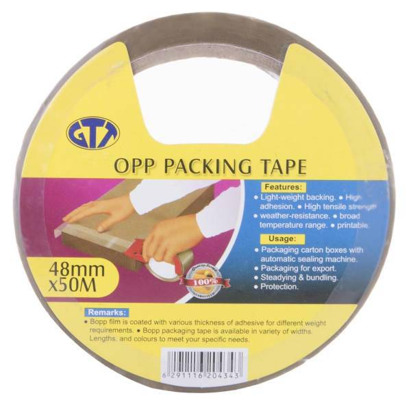 چسب نواری جی تی تی مدل 204343 مخصوص بسته بندی با پهنای 48 میلی‌متر، GTT 204343 Industrial Glue OPP Packing Tape 48mm