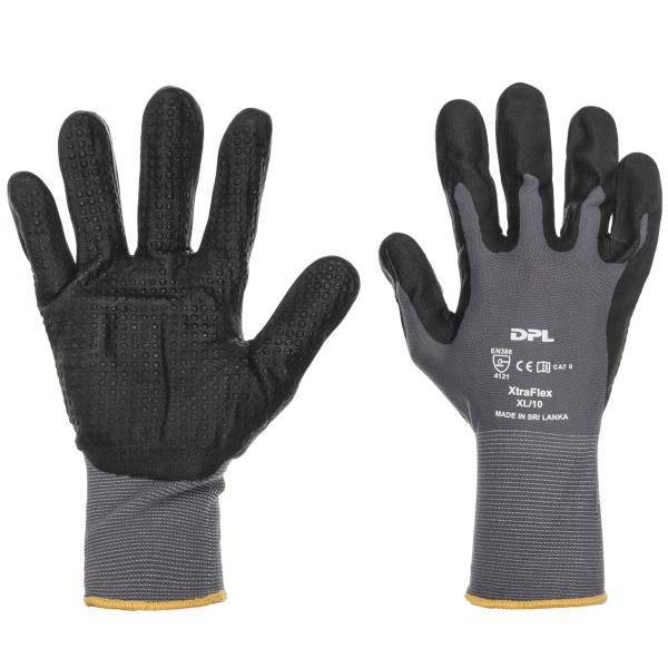 دستکش ایمنی دی پی ال مدل Xtraflex بسته 12 جفتی، DPL Xtraflex Safety Gloves Pack of 12 Pairs