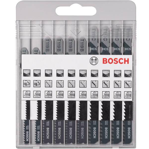 تیغ اره عمودبر چوب بوش مدل 2607010629 بسته 10 عددی، Bosch 2607010629 Basic for Wood Jigsaw Blade 10 PCS