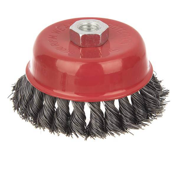 فرچه سیمی کاسه ای بافته شده ورگا قطر 100 میلی متری، Grinding Disc Verga Wire Plait Cup Brush 100mm