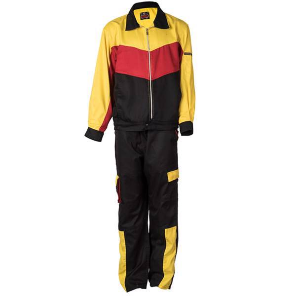 کاپشن و شلوار مهندسی خادم مدل مشکی قرمز زرد، Khadem Black Red Yellow Engineer Clothes