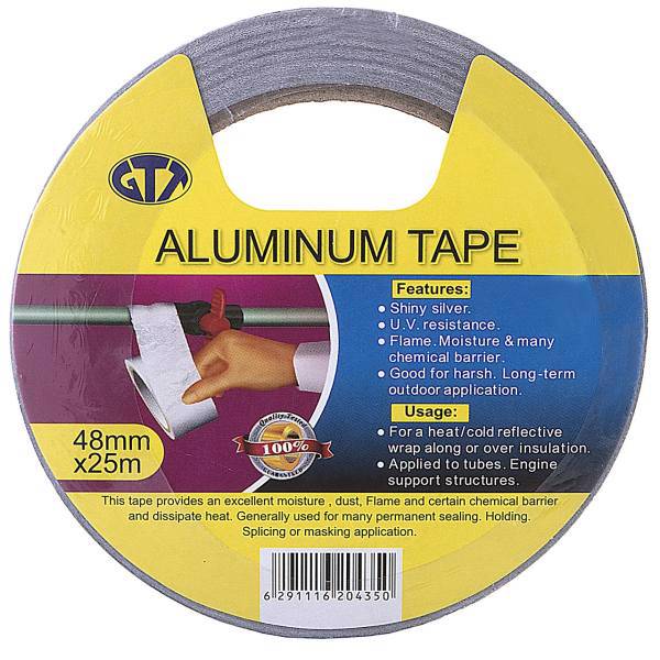 چسب نواری جی تی تی مدل 204350 آلومینیومی با پهنای 48 میلی‌متر، GTT 204350 Industrial Glue Aluminum Tape Glue 48mm