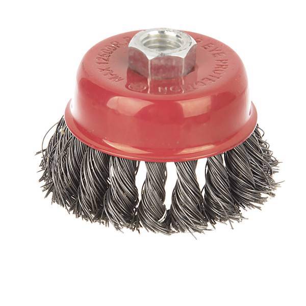 فرچه سیمی کاسه ای بافته شده ورگا قطر 75 میلی متری، Verga Wire Plait Cup Brush 75mm