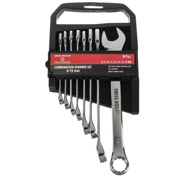 مجموعه 8 عددی آچار یک سر تخت یک سر رینگی سوییس مویلر مدل 19-8، Swiss Moiler 8-19 Combination Wrench 8 PCS