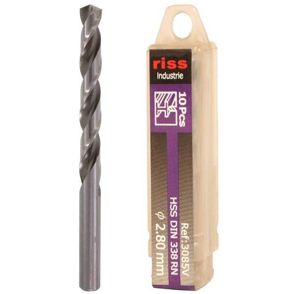 مته فلز ریس مدل 3085V000280 سایز 2.8 میلی متر بسته 10 عددی، Riss 3085V000280 Drill Bit Size 2.8mm Pack Of 10