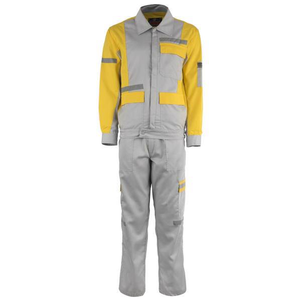 کاپشن و شلوار مهندسی خادم مدل طوسی زرد، Khadem Grey Yellow Engineer Clothes