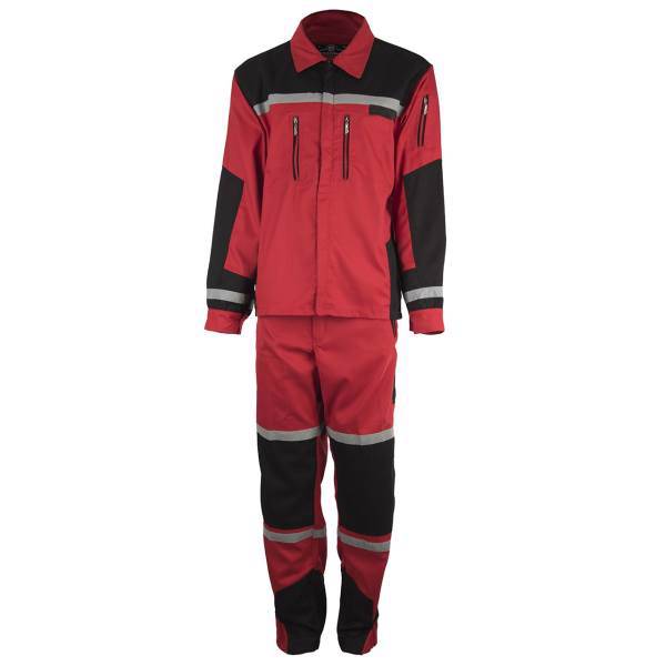 کاپشن و شلوار مهندسی خادم مدل قرمز مشکی، Khadem Red Black Engineer Clothes