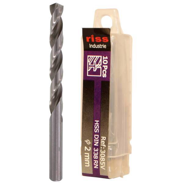 مته فلز ریس مدل 3085V000200 سایز 2 میلی متر بسته 10 عددی، Riss 3085V000200 Drill Bit Size 2mm Pack Of 10