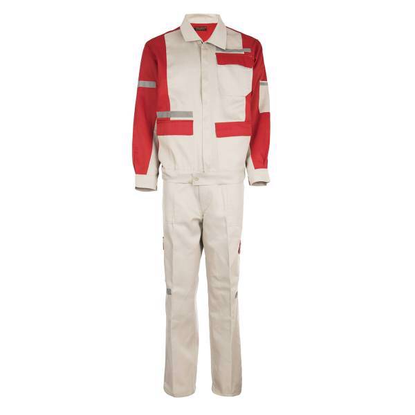 کاپشن و شلوار مهندسی خادم مدل طوسی قرمز، Khadem Grey Red Engineer Clothes