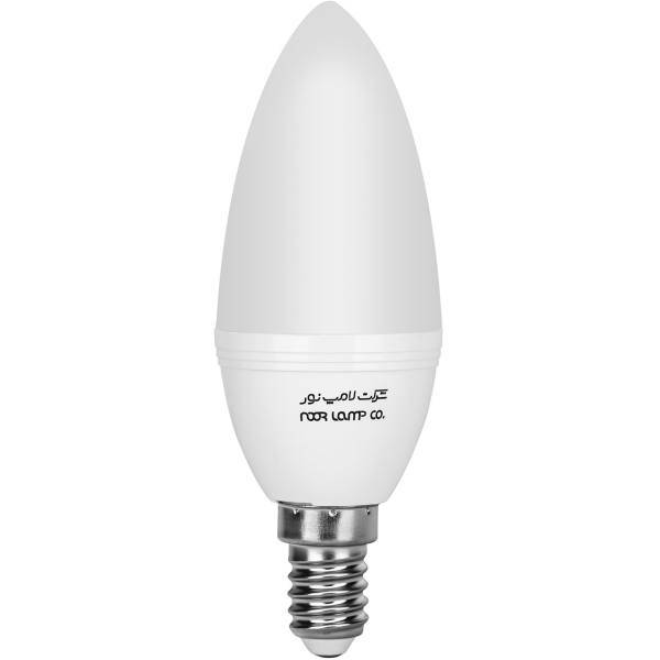 لامپ ال ای دی 6 وات شمعی مات نور پایه E14، Noor Lamp Frosted Candle 6W LED Lamp E14
