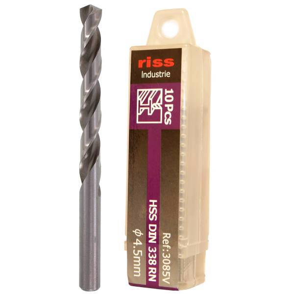 مته فلز ریس مدل 3085V000450 سایز 4.5 میلی متر بسته 10 عددی، Riss 3085V000450 Drill Bit Size 4.5mm Pack Of 10