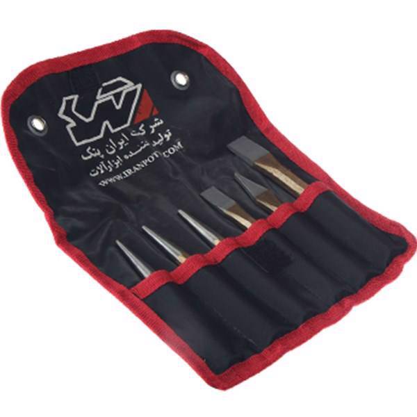 کیف قلم‌ها و سنبه‌ها ایران پتک مدل LA 9610، Iran Potk Chisels And Punches In Kit Bag LA 9610 Mandrel