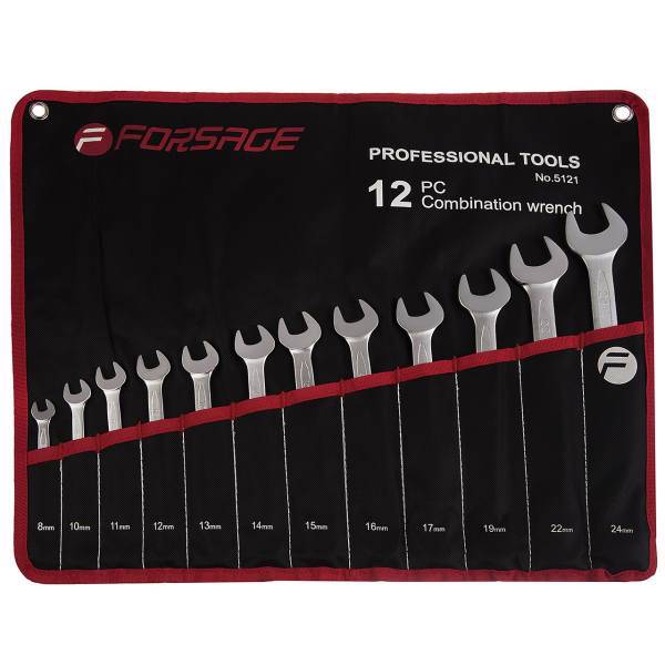 مجموعه 12 عددی آچار یک سر تخت یک سر رینگی فورسج مدل 5121، Forsage 5121 Combination Wrench 12 PCS