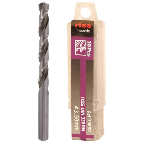 مته فلز ریس مدل 3085V000350 سایز 3.5 میلی متر بسته 10 عددی، Riss 3085V000350 Drill Bit Size 3.5mm Pack Of 10