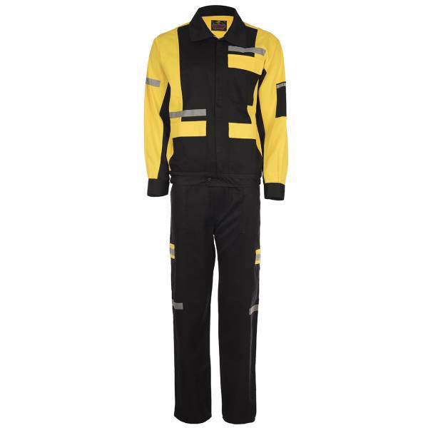 کاپشن و شلوار مهندسی خادم مدل زرد مشکی، Khadem Yellow Black Engineer Clothes