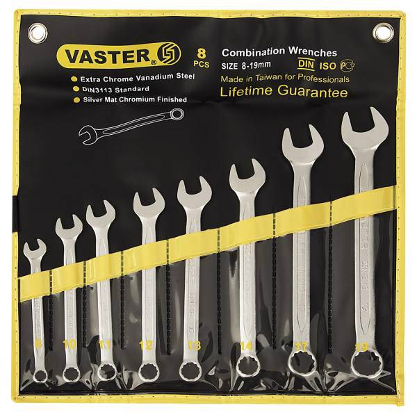 مجموعه 8 عددی آچار یک سر تخت یک سر رینگی واستر مدل 16-8، Vaster 8-16 Combination Wrench 8 PCS