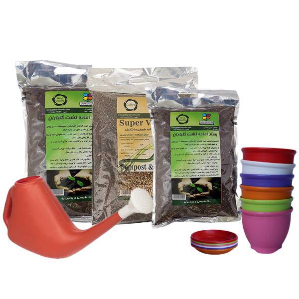 مجموعه خاک ترمه گلباران سبز، Golbaranesabz Termeh Soil Fertilizer Pack