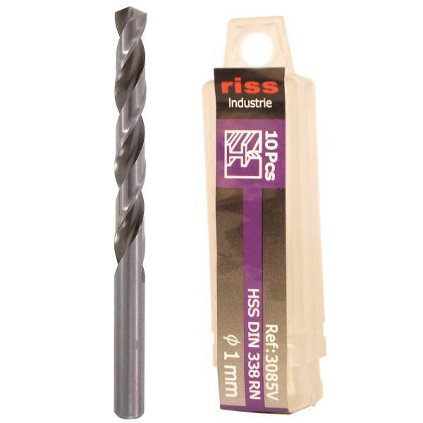 مته فلز ریس مدل 3085V000100 سایز 1 میلی متر بسته 10 عددی، Riss 3085V000100 Drill Bit Size 1mm Pack Of 10