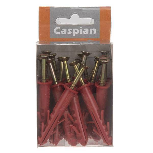 پیچ و رولپلاک 5 سانتی‌متری کاسپین بسته 20 عددی، Caspian 5Cm Screw And Rawlplug 20PCS