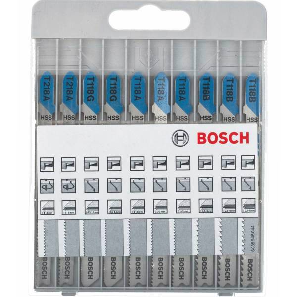 مجموعه‌ی 10 عددی تیغ اره عمودبر فلز بوش مدل 2607010631، Bosch 2607010631 10 Pcs Blade for Metal Jigsaw Blade