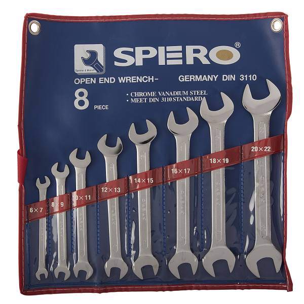 مجموعه 8 عددی آچار دو سر تخت اسپرو مدل 600708P، Spero 600-708P Open End Wrench Set 8 PCS