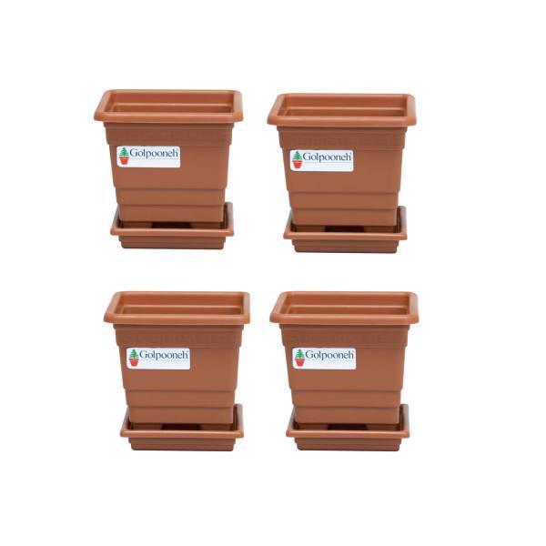 گلدان گلپونه مدل F112 مجموعه 4 عددی، Golpooneh F112 Flower Pot Pack Of 4