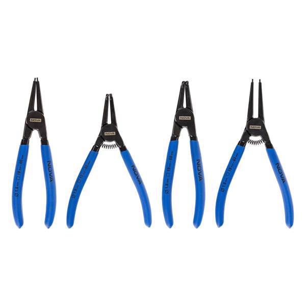 مجموعه 4 عددی انبر خار باز کن و خار جمع کن نووا مدل NTP-8075، Nova NTP-8075 Extenal And Internal Bent Circlip Plier Pack Of 4 Pcs