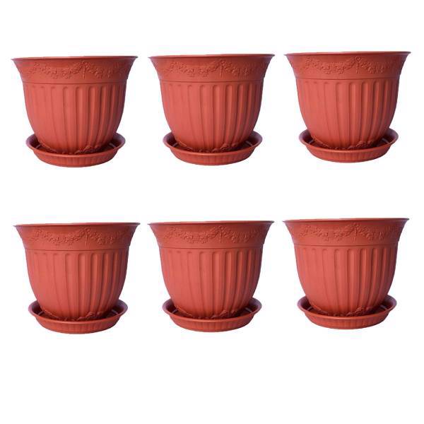 گلدان گلباران مدل 1720 مجموعه شش عددی، Golbaran 1720 Plant Pot Pack Of 6