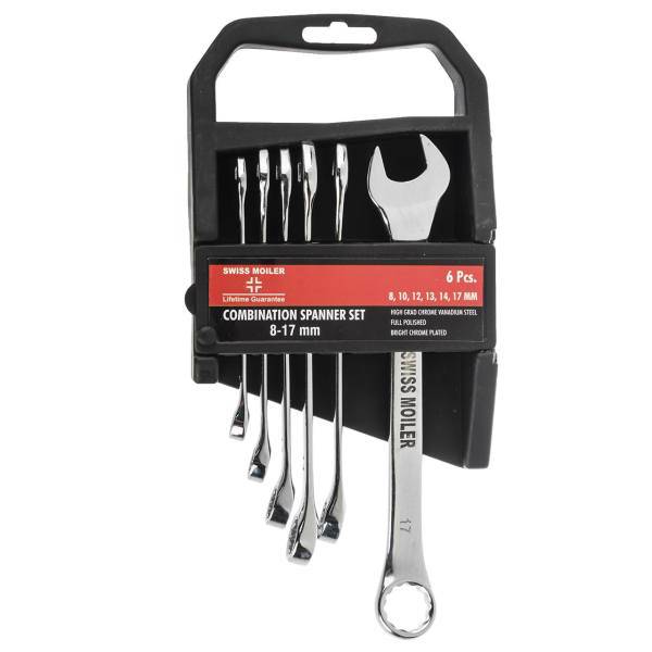 مجموعه6 عددی آچار یک سر تخت یک سر رینگی سوییس مویلر مدل 17-8، Swiss Moiler 8-17 Combination Wrench 6 PCS