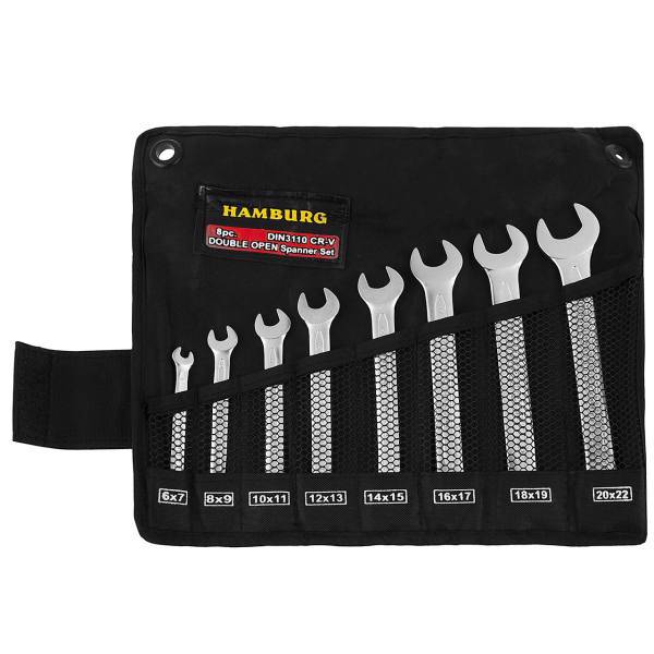 مجموعه 8 عددی آچار تخت هامبورگ مدل H9308، Hamburg H9308 Double Open End Spanner 8 PCS