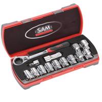 مجموعه 14 عددی آچار بکس و دسته جغجغه سم مدل CP-16Z Sam CP-16Z Socket And Ratchet Wrench Set 14 Pieces